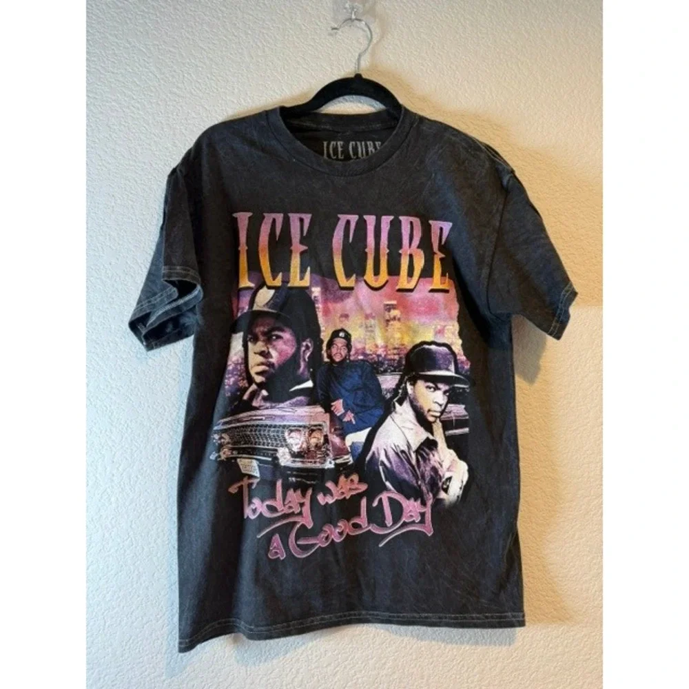Ice Cube Today Was A Good Day Graphic T-Shirt Mens Medium Acid Wash Black Tee M